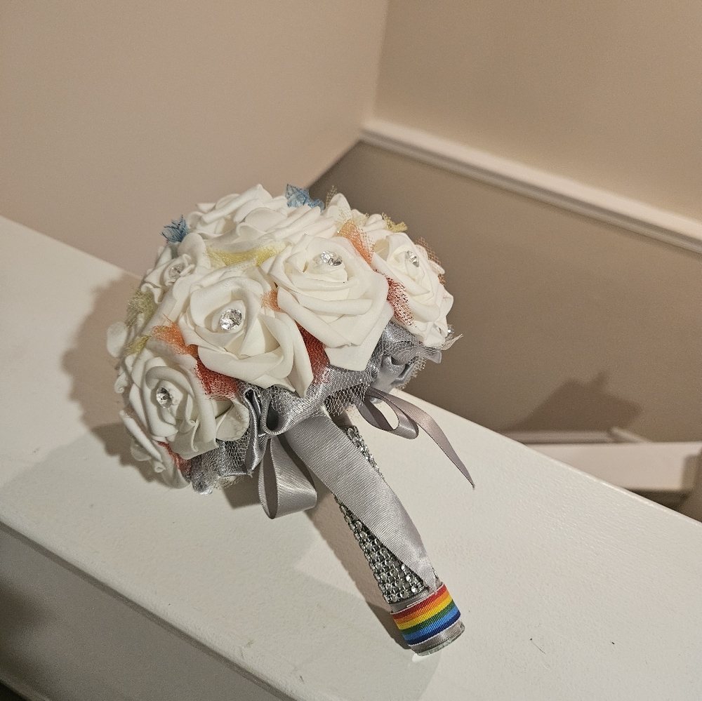 Rainbow artificial flower bouquet